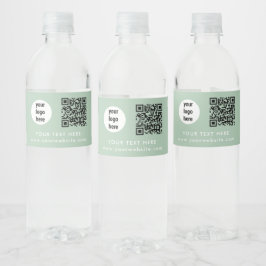 Företagets logotyp QR-kod Text Webbplats Grön Kund Vattenflaskor Etikett