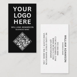 Företagets logotyp QR-kod | Vit och svart professi Visitkort