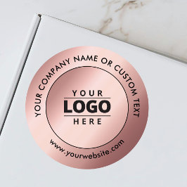 Företagets logotyp Rose Gold Kampanjfrakt Runt Klistermärke