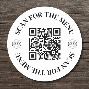 Företagets logotyp Skanna Meny QR-kod Runt Klistermärke