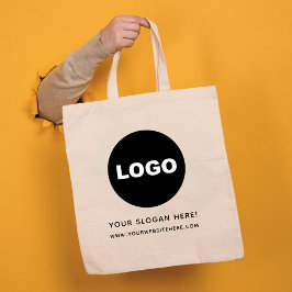 Företagets logotyp slogan för främjande av varumär tygkasse