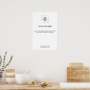 Företagets logotyp Vit minimalistisk modern enke Poster