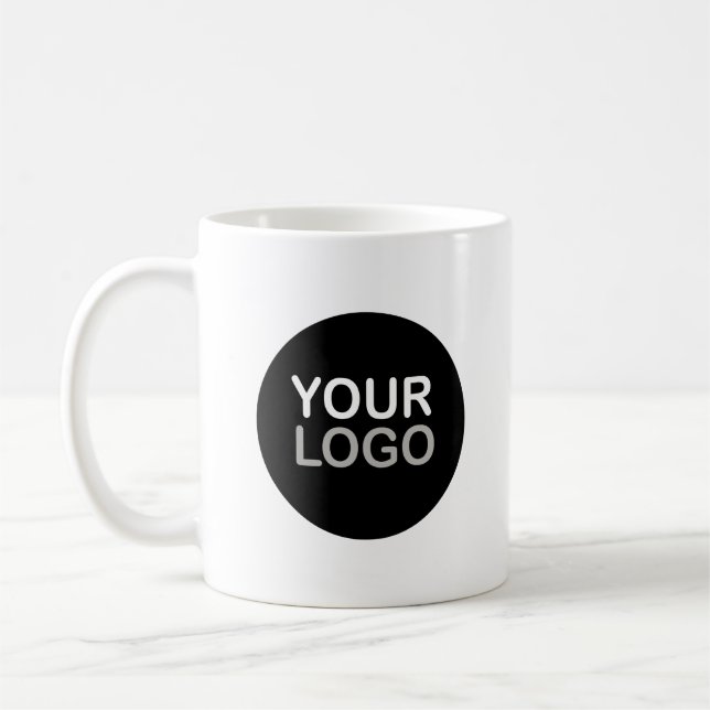 Företagets logotyp vita kaffemuggen kaffemugg (Vänster)