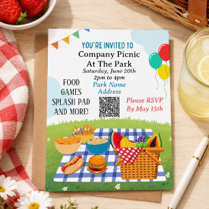 Företagets picknick sommar QR-kod Mall Inbjudan