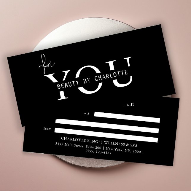 Företagets presentkort (Personalized, BUSINESS GIFT CERTIFICATE! Black & White, modern, minimal with a luxury touch.
)