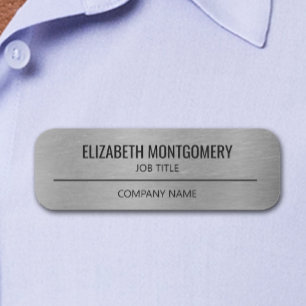 Företagets Professionell Employee Faux Silver Namnbricka