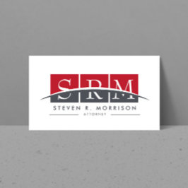 Företagets Professionell Stilized Monogram Red/Grå Visitkort