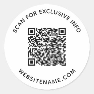Företagets QR-kod Anpassad text Runt Klistermärke