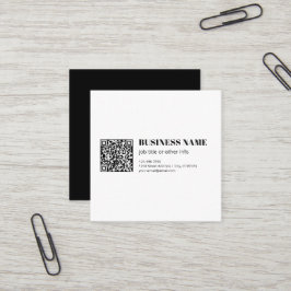 Företagets QR-kod & Redigerbar Retro-modern text Fyrkantigt Visitkort