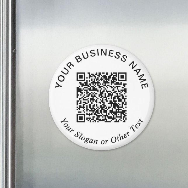 Företagets QR-kod Vita Kampanj Magnet (Business QR Code White Promotional Magnet)