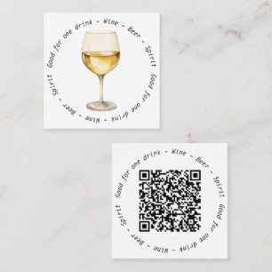 Företagets QR-kod White Vin Drink Voucher Fyrkantigt Visitkort