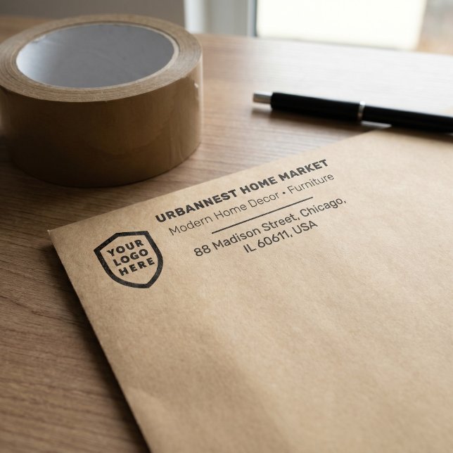 Företagets returadress | Modern professionell logo Självfärgande Stämpel (Skapare uppladdad)