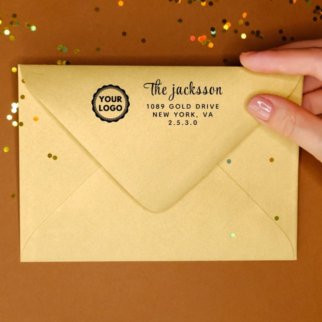 Företagets returadress | Modern professionell logo Självfärgande Stämpel (Skapare uppladdad)