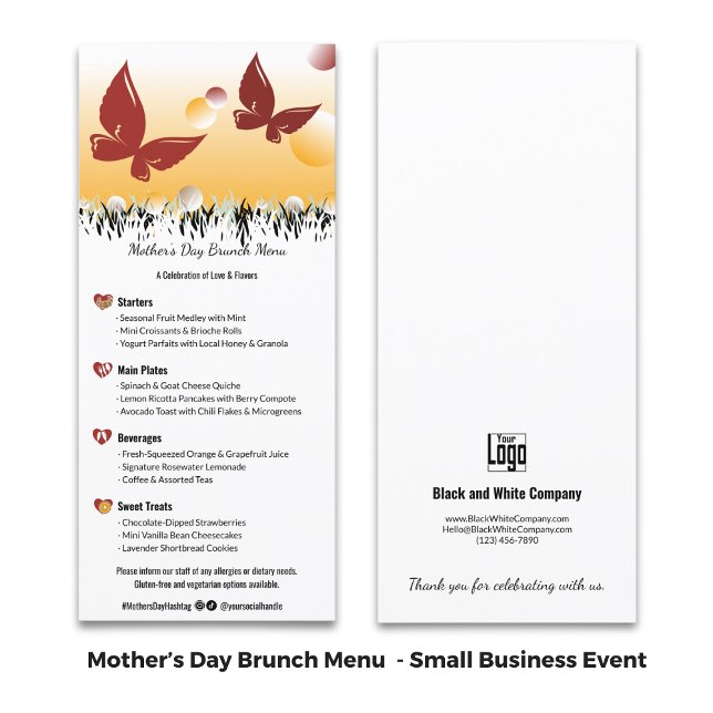 Företagets vårfestival Morsdagsbrunch Meny (Business Spring Event Mother's Day Brunch Menu)