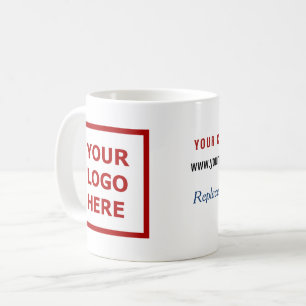 Företagets varumärkeslogotyp slogans webbplats kaffemugg