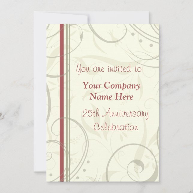 Företags årsdagpartyinbjudningar inbjudningar (Framsida)