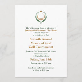 Företags Golfturneringinbjudan Inbjudningar