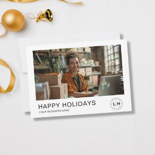Företags jul minimalistisk foto logotyp julkort