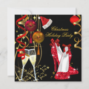 Företags julfirande julfest champagne inbjudningar