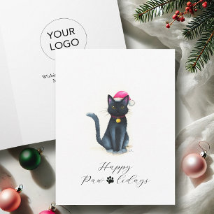 Företags julkort med logotyp Svart katt Helgkort