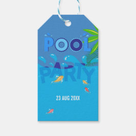 Företags/Klubb Sommar Poolparty Logotyp Presentetikett