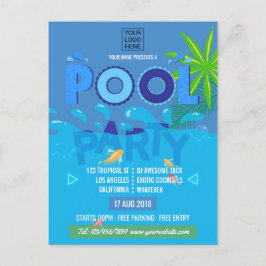 Företags-/klubbs sommarpool fest vykort