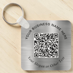 Företags QR-kod Promo Silver Nyckelring