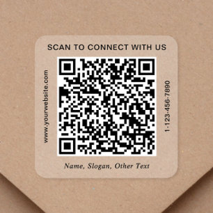 Företags QR-kod tydlig Fyrkantigt Klistermärke