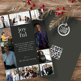 Företags QR-logotyp jul Personlig 10 Foto Julkort