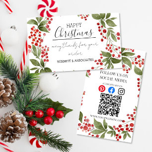 Företags Tack glad jul julkort insats Visitkort