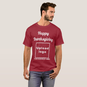 Företags tackfirande hälsning på vinröd t-shirt