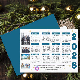 Företagsaffärskalender för 2026 med företagsekonom helg vykort