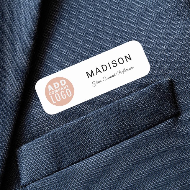 Företagsanställd Logotyp Namnbricka (Business Logo Minimalist Employees Name Tag)