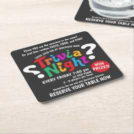 Företagsfakta Natt spel natt färgglad quiz promoti Underlägg Papper Kvadrat