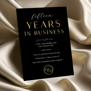 Företagsjubileum för Black & Gold Logo Business Inbjudningar