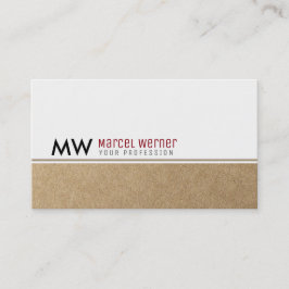 Företagsklassvit/faux sulfatmonogram visitkort