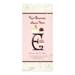 Företagskort - Brev E Monogram Dessert Bak Reklamkort