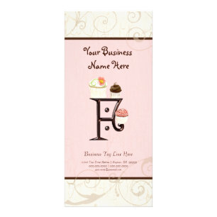 Företagskort - Brev F Monogram Dessert Bak Reklamkort