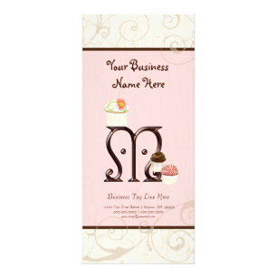 Företagskort - Brev M Monogram Dessert Bak Reklamkort