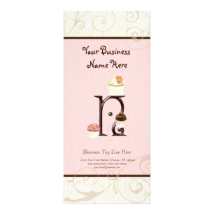 Företagskort - Brev N Monogram Dessert Bak Reklamkort
