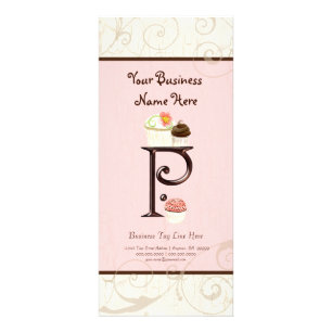 Företagskort - Brev P Monogram Dessert Bak Reklamkort