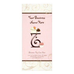 Företagskort - Brev T Monogram Dessert Bak Reklamkort