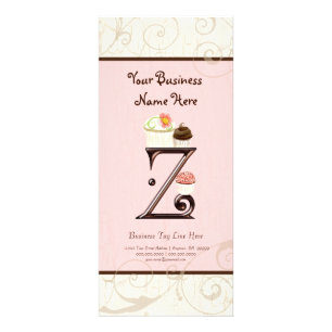 Företagskort - Brev Z Monogram Dessert Bak Reklamkort