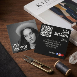 Företagskort - professionell foto & QR-kod Fyrkantigt Visitkort