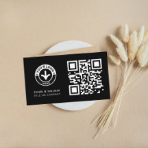Företagskorts QR-kod | Svart Modern Design