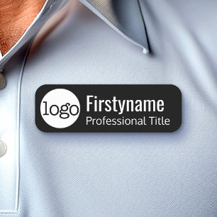 Företagslogotyp med yrkesmässig titel för förnamn namnbricka
