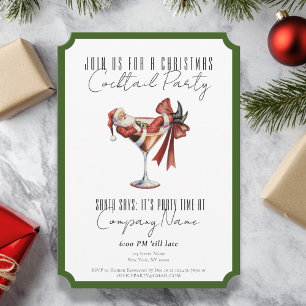 Företagsminimalistisk Santa-cocktail jul Inbjudningar