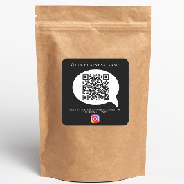Företagsnamn qr-kod sociala medier instagram svart fyrkantigt klistermärke