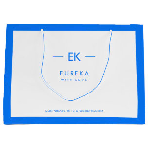 Företagspåse med monogram och företagsinformation