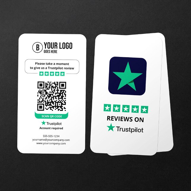 Företagsrecension Länk Trustpilot Recensioner QR-k Visitkort (Skapare uppladdad)